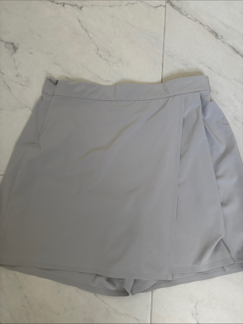 Athleta Light Gray Skort with Wrap-Front Overlay